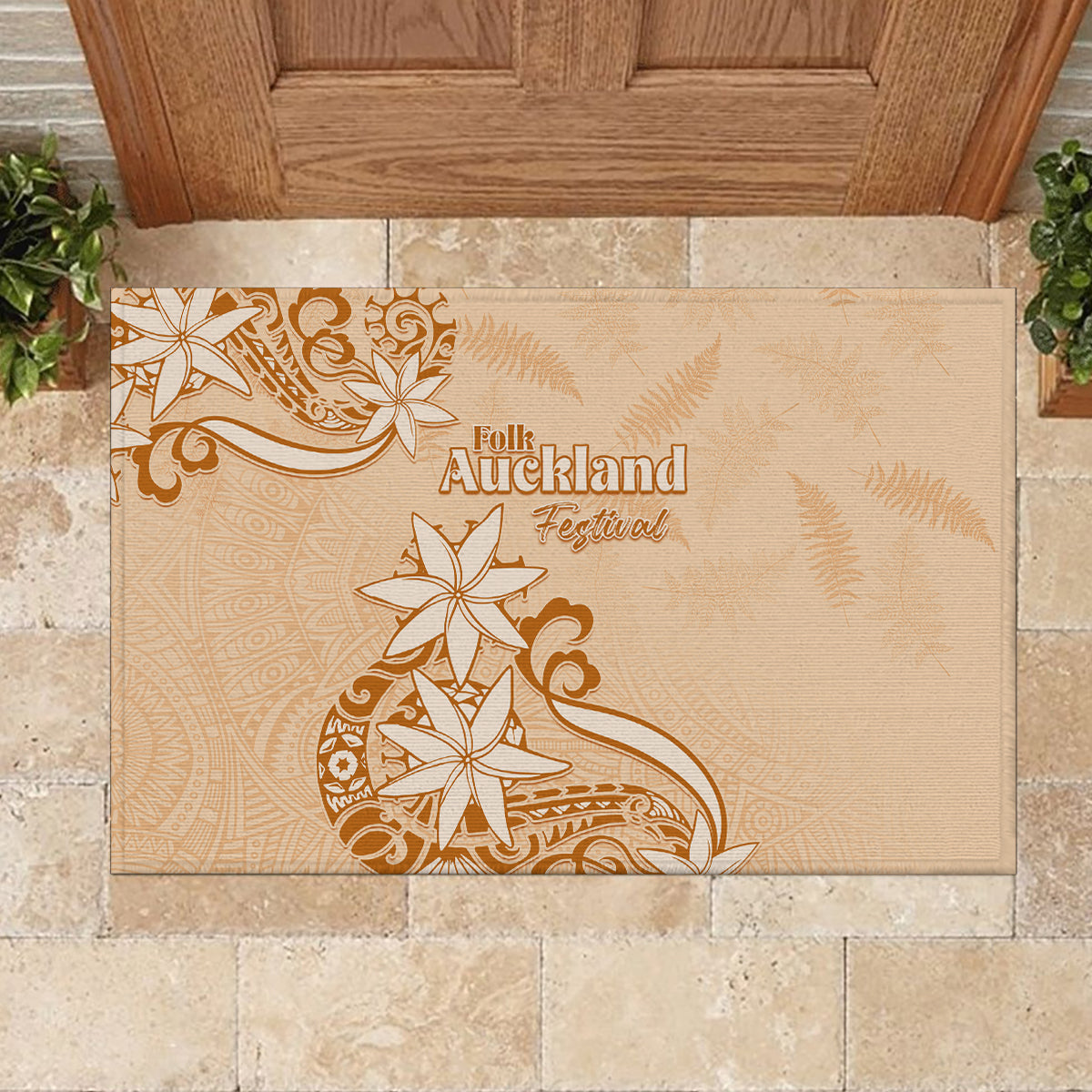 New Zealand Auckland Folk Festival Rubber Doormat Vintage Style LT05 - Polynesian Pride