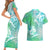 Couple Sea Turtle One Love One Heart Couples Matching Short Sleeve Bodycon Dress and Hawaiian Shirt LT05 - Polynesian Pride