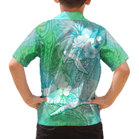 Couple Sea Turtle One Love One Heart Family Matching Off Shoulder Short Dress and Hawaiian Shirt LT05 - Polynesian Pride