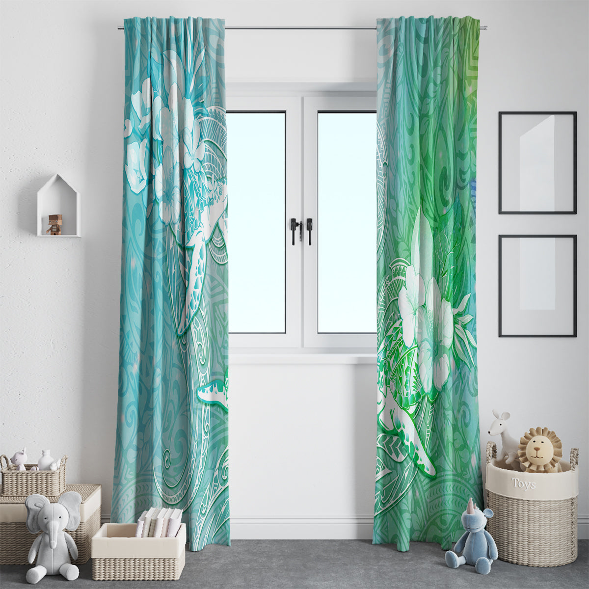 Couple Sea Turtle One Love One Heart Window Curtain LT05 - Polynesian Pride