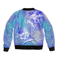 Couple Blue Sea Turtle Heart Love Bomber Jacket LT05 - Polynesian Pride