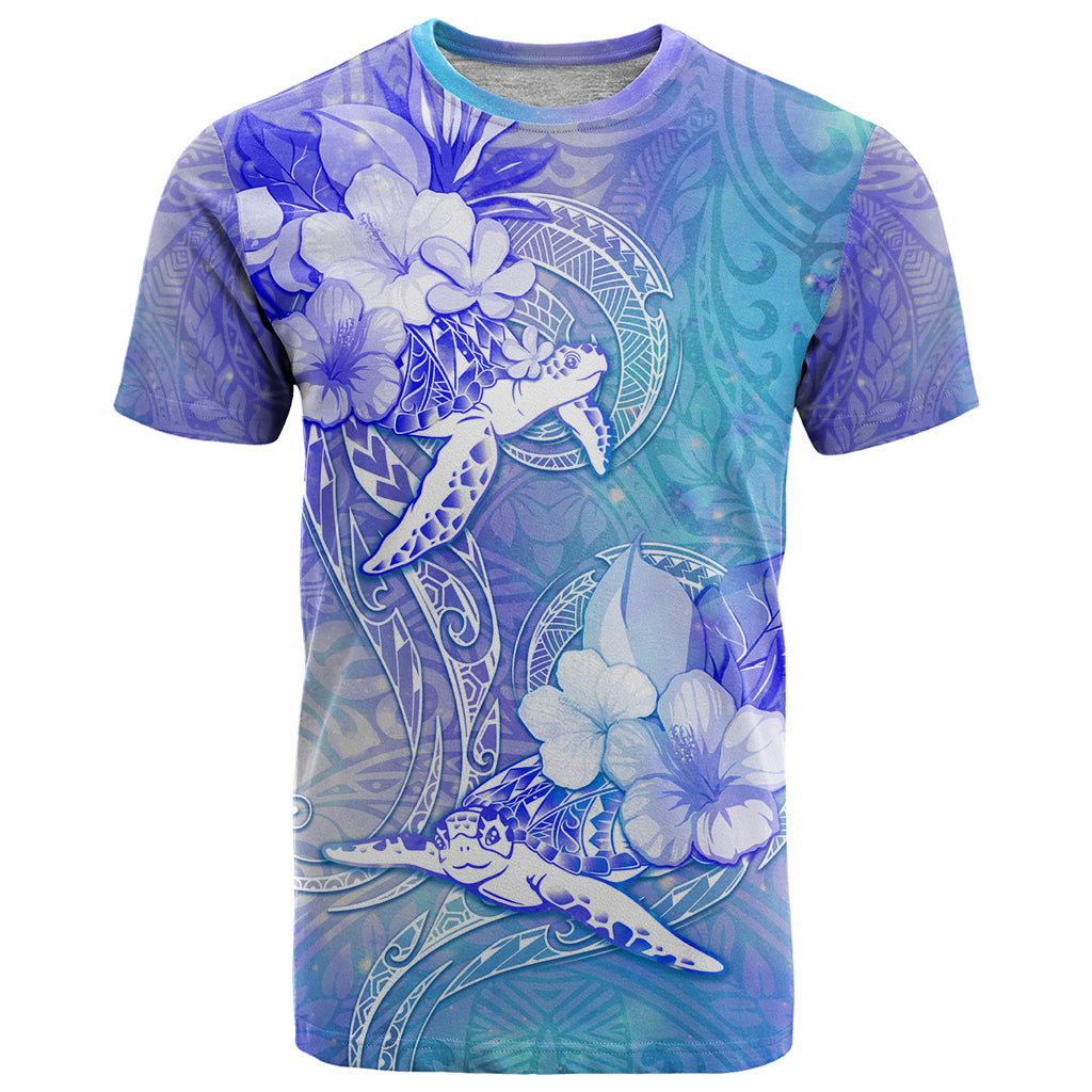 Couple Blue Sea Turtle Heart Love T Shirt LT05 Blue - Polynesian Pride