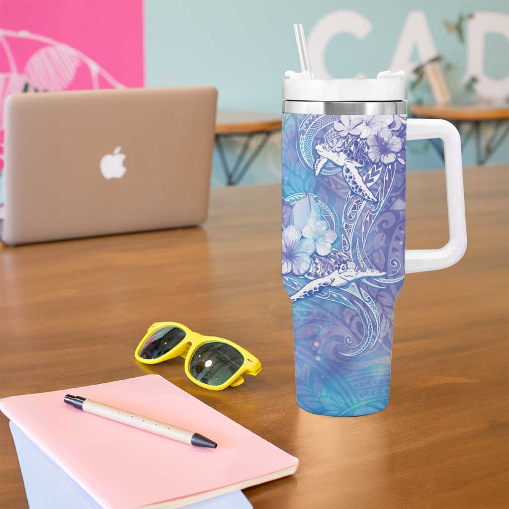 Couple Blue Sea Turtle Heart Love Tumbler With Handle LT05