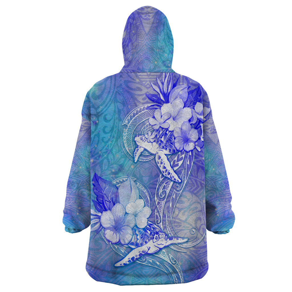 Couple Blue Sea Turtle Heart Love Wearable Blanket Hoodie LT05 - Polynesian Pride