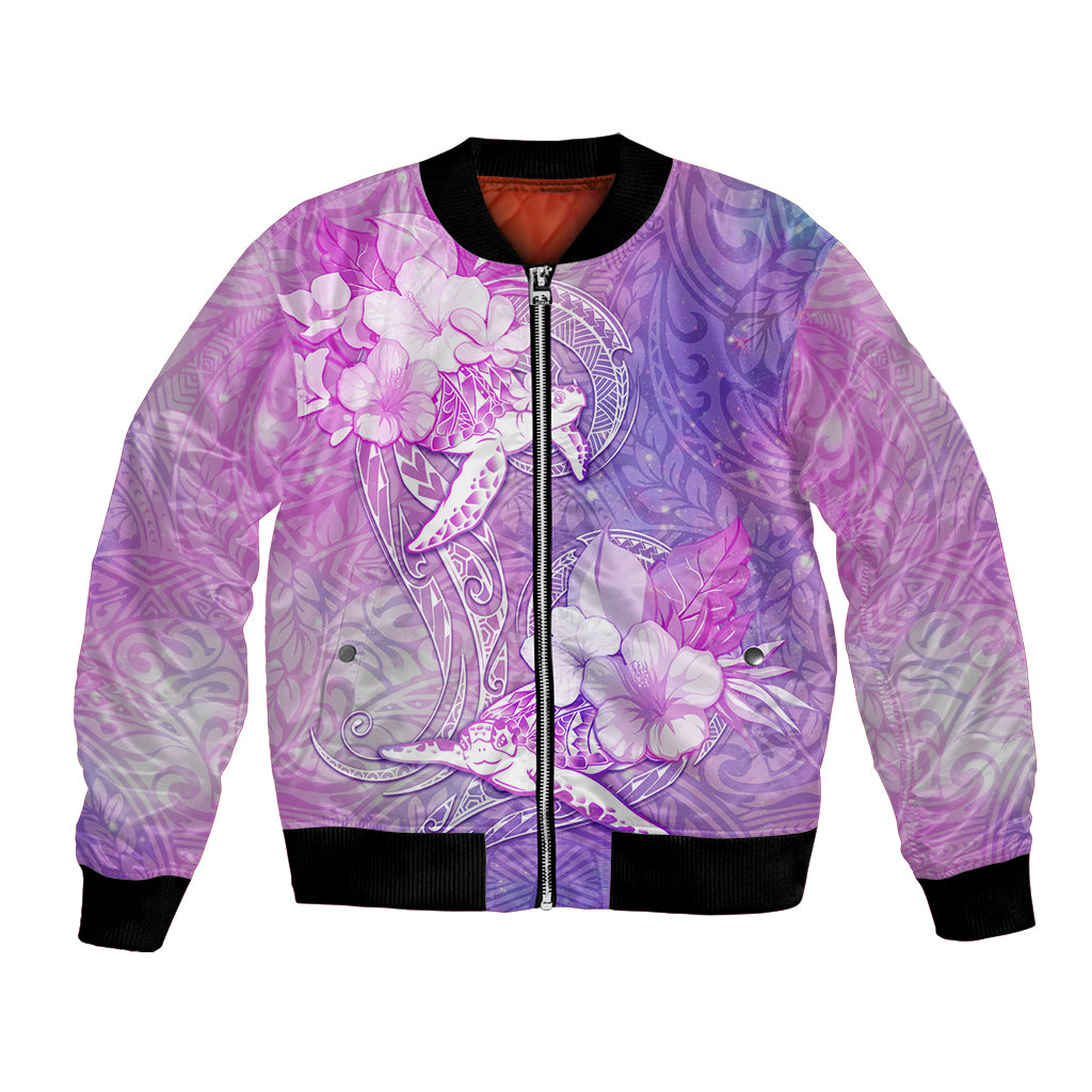 Couple Sea Turtle Love Give Us A Fairytale Bomber Jacket LT05 Unisex Pink - Polynesian Pride