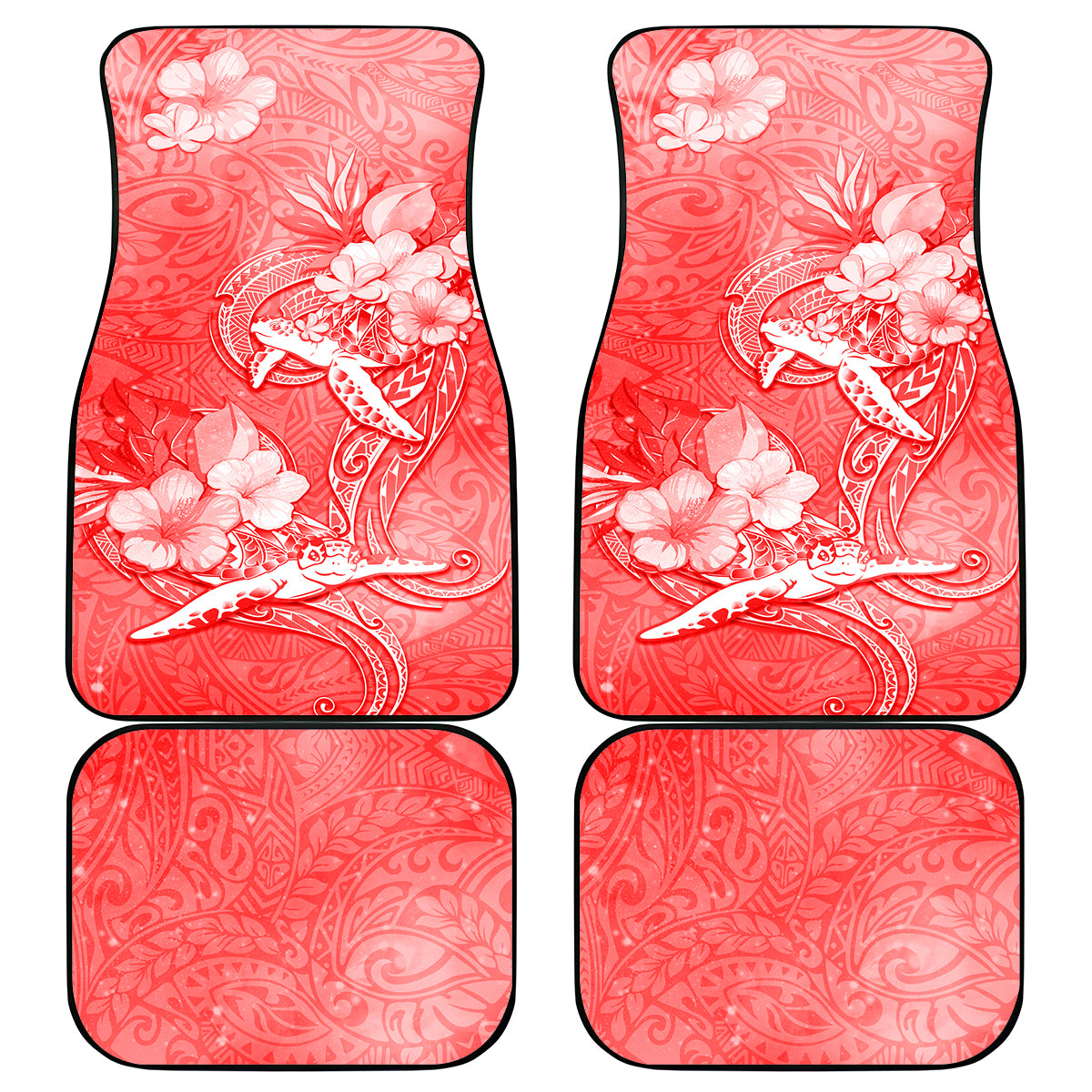 Polynesia Sea Turtle Couple Car Mats Happy Valentine Day Red LT05 Red - Polynesian Pride