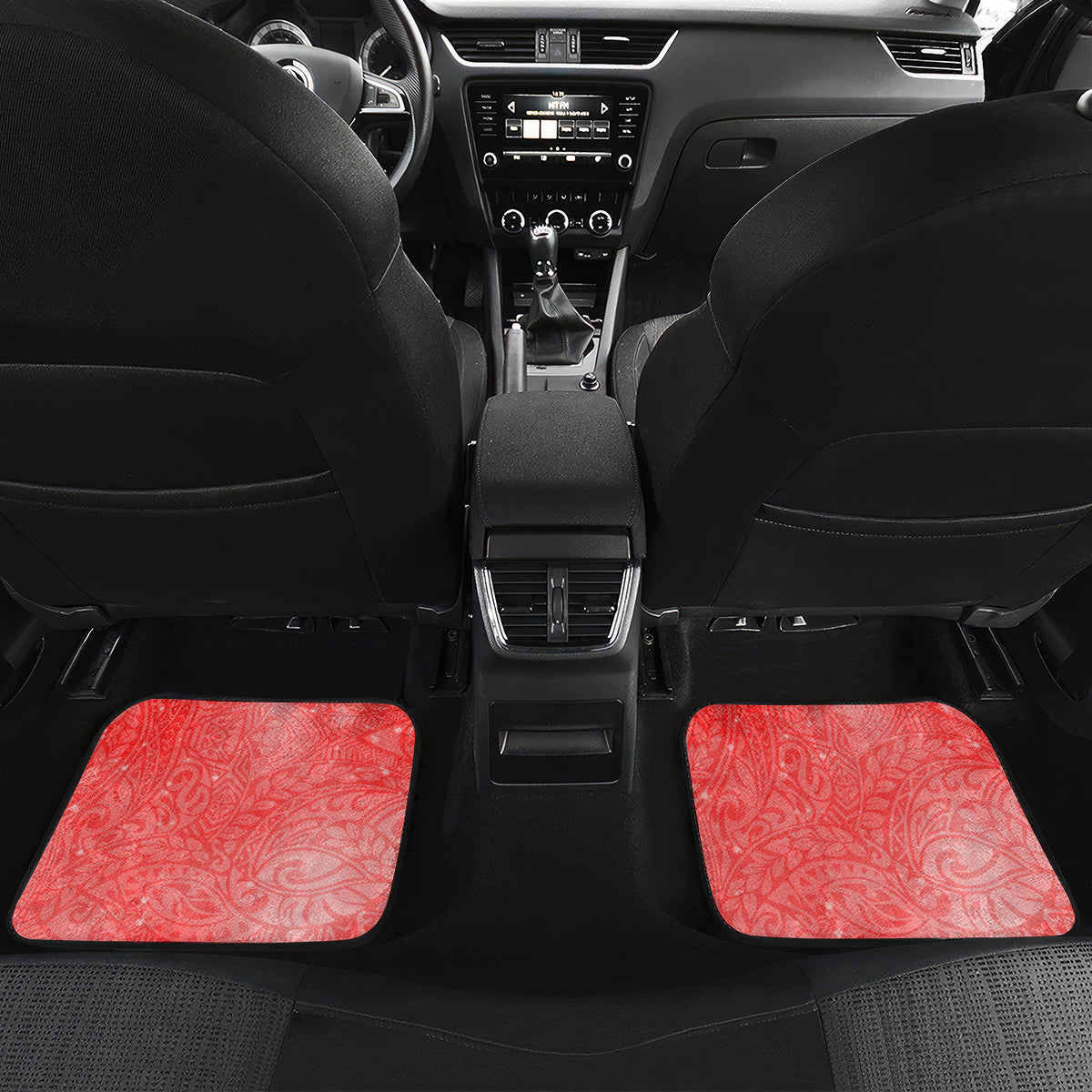 Polynesia Sea Turtle Couple Car Mats Happy Valentine Day Red LT05 - Polynesian Pride