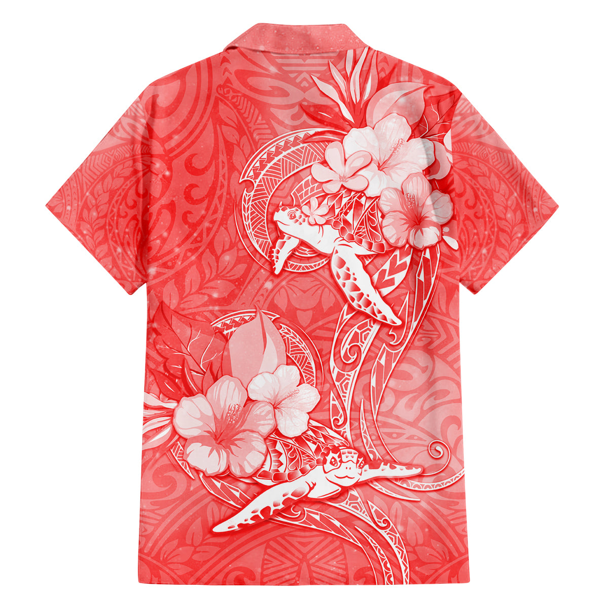 Polynesia Sea Turtle Couple Family Matching Puletasi Dress and Hawaiian Shirt Happy Valentine Day Red LT05 - Polynesian Pride