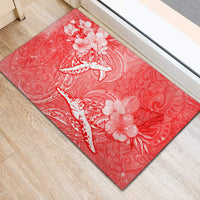 Polynesia Sea Turtle Couple Rubber Doormat Happy Valentine Day Red LT05 - Polynesian Pride