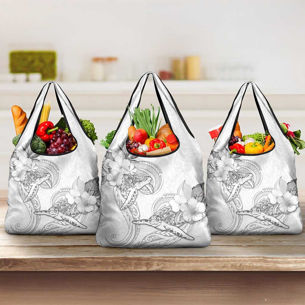 Polynesia Sea Turtle Couple Grocery Bag Happy Valentine Day White