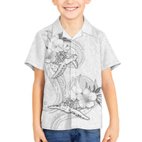 Polynesia Sea Turtle Couple Kid Hawaiian Shirt Happy Valentine Day White LT05 Kid White - Polynesian Pride