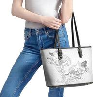 Polynesia Sea Turtle Couple Leather Tote Bag Happy Valentine Day White LT05 - Polynesian Pride