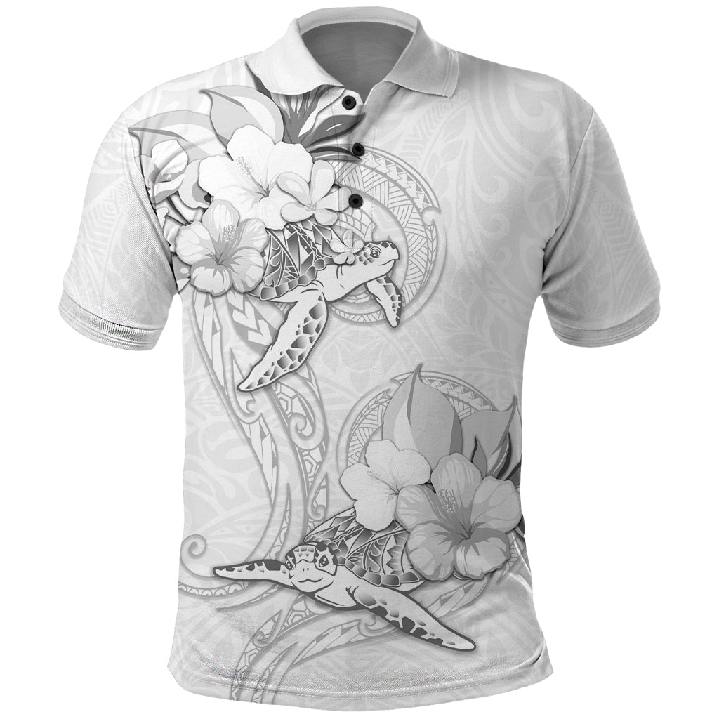 Polynesia Sea Turtle Couple Polo Shirt Happy Valentine Day White LT05 White - Polynesian Pride