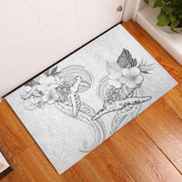 Polynesia Sea Turtle Couple Rubber Doormat Happy Valentine Day White LT05 White - Polynesian Pride