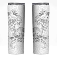 Polynesia Sea Turtle Couple Skinny Tumbler Happy Valentine Day White