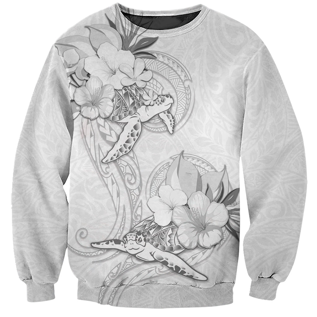 Polynesia Sea Turtle Couple Sweatshirt Happy Valentine Day White LT05 Unisex White - Polynesian Pride