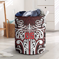 Custom Aotearoa Ngapuhi Laundry Basket Maori Tribal Pattern Mix Poutama
