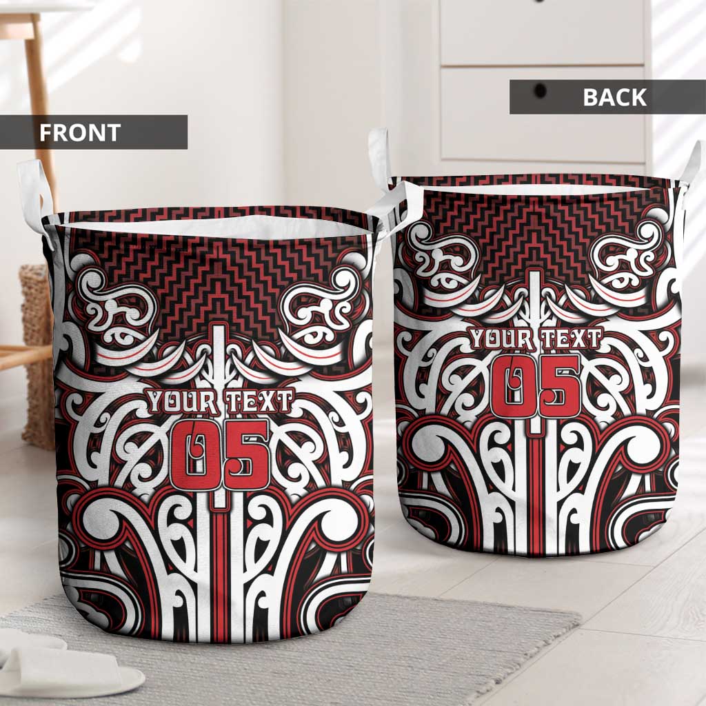 Custom Aotearoa Ngapuhi Laundry Basket Maori Tribal Pattern Mix Poutama