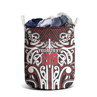Custom Aotearoa Ngapuhi Laundry Basket Maori Tribal Pattern Mix Poutama
