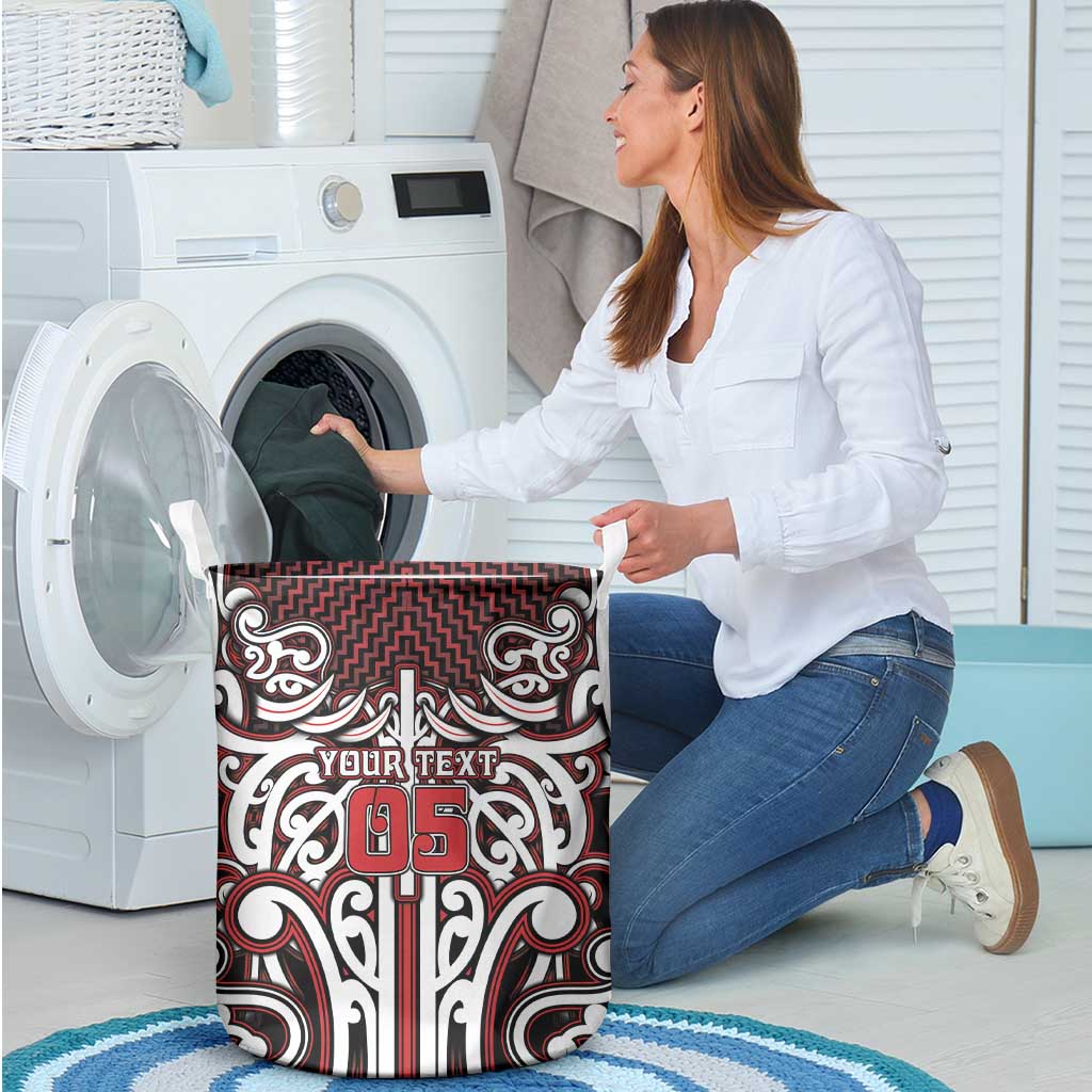 Custom Aotearoa Ngapuhi Laundry Basket Maori Tribal Pattern Mix Poutama