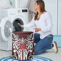 Custom Aotearoa Ngapuhi Laundry Basket Maori Tribal Pattern Mix Poutama