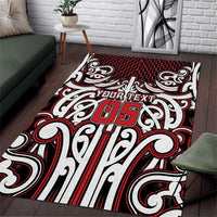 Custom Aotearoa Ngapuhi Area Rug Maori Tribal Pattern Mix Poutama