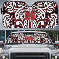 Custom Aotearoa Ngapuhi Auto Sun Shade Maori Tribal Pattern Mix Poutama