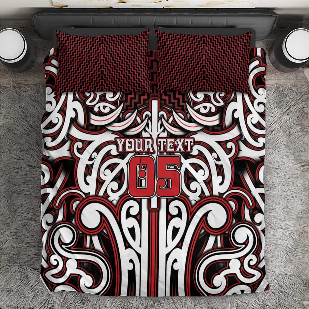 Custom Aotearoa Ngapuhi Bedding Set Maori Tribal Pattern Mix Poutama