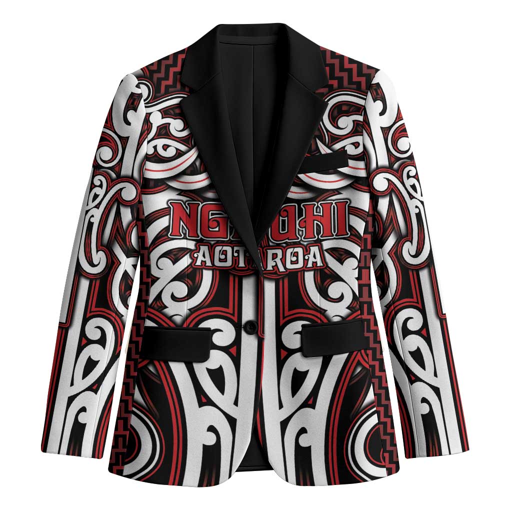 Custom Aotearoa Ngapuhi Blazer Maori Tribal Pattern Mix Poutama