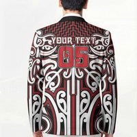 Custom Aotearoa Ngapuhi Blazer Maori Tribal Pattern Mix Poutama