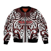 Custom Aotearoa Ngapuhi Bomber Jacket Maori Tribal Pattern Mix Poutama