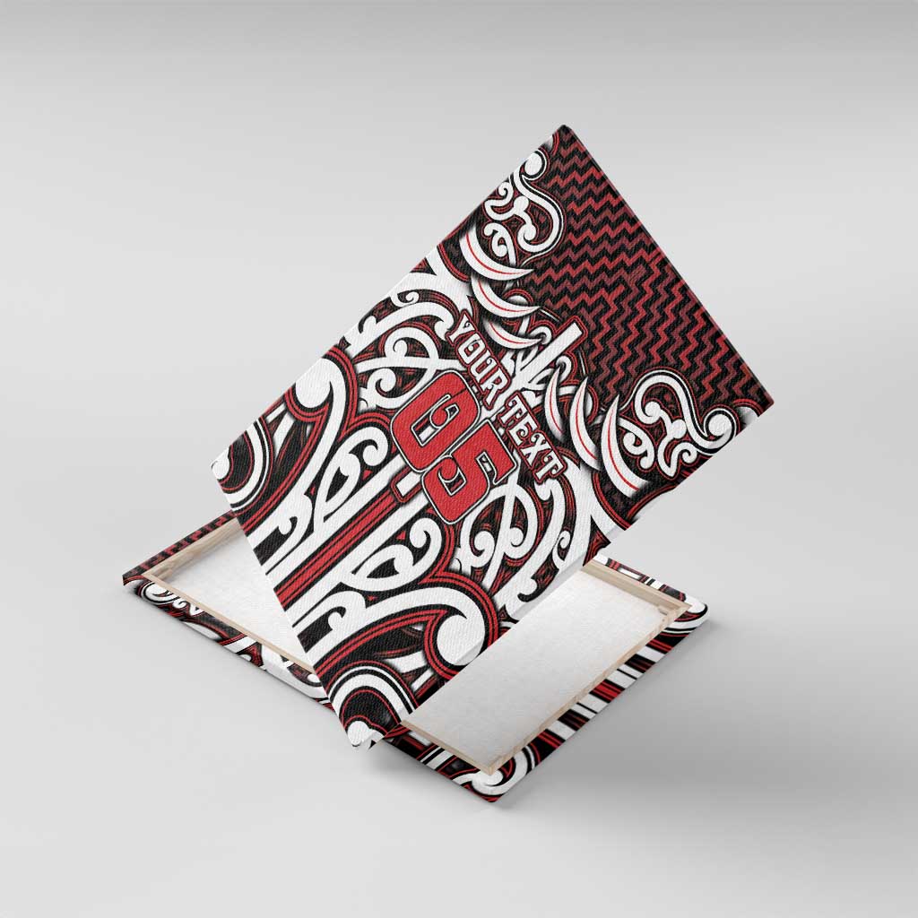 Custom Aotearoa Ngapuhi Canvas Wall Art Maori Tribal Pattern Mix Poutama