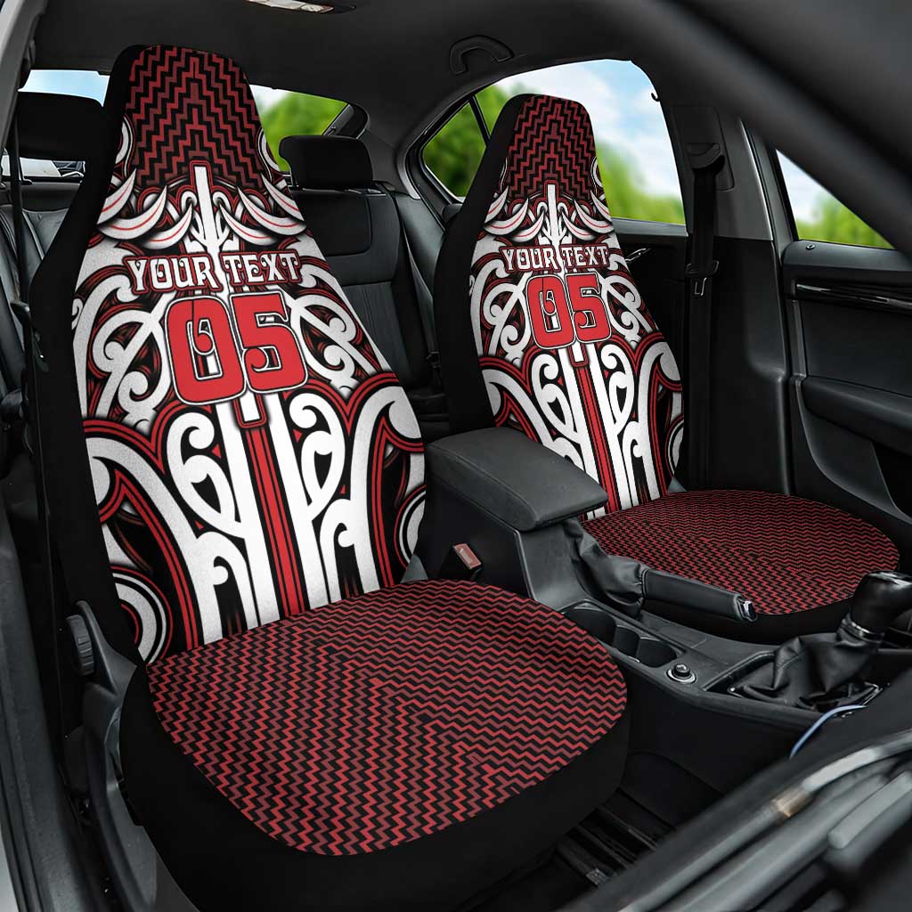 Custom Aotearoa Ngapuhi Car Seat Cover Maori Tribal Pattern Mix Poutama