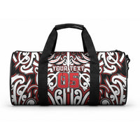 Custom Aotearoa Ngapuhi Duffle Bag Maori Tribal Pattern Mix Poutama LT05 One size Red - Polynesian Pride