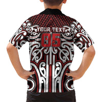 Custom Aotearoa Ngapuhi Family Matching Off Shoulder Maxi Dress and Hawaiian Shirt Maori Tribal Pattern Mix Poutama