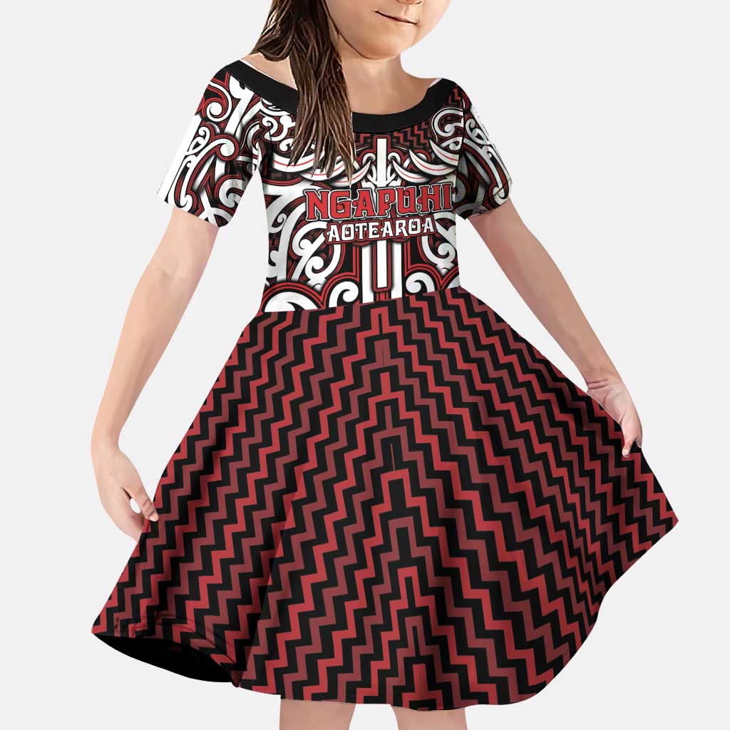 Custom Aotearoa Ngapuhi Family Matching Puletasi and Hawaiian Shirt Maori Tribal Pattern Mix Poutama