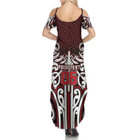 Custom Aotearoa Ngapuhi Family Matching Summer Maxi Dress and Hawaiian Shirt Maori Tribal Pattern Mix Poutama