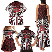 Custom Aotearoa Ngapuhi Family Matching Tank Maxi Dress and Hawaiian Shirt Maori Tribal Pattern Mix Poutama LT05 - Polynesian Pride