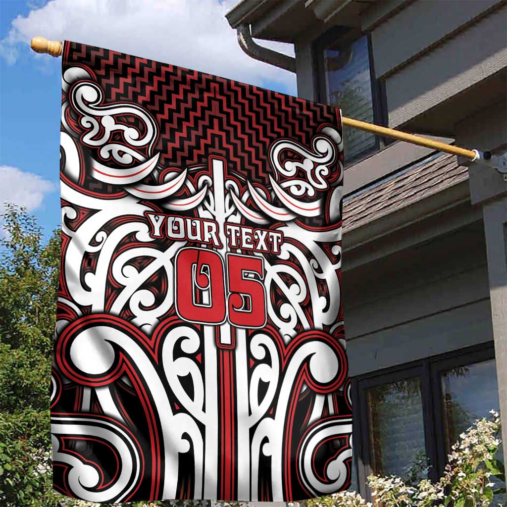 Custom Aotearoa Ngapuhi Garden Flag Maori Tribal Pattern Mix Poutama