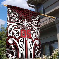 Custom Aotearoa Ngapuhi Garden Flag Maori Tribal Pattern Mix Poutama