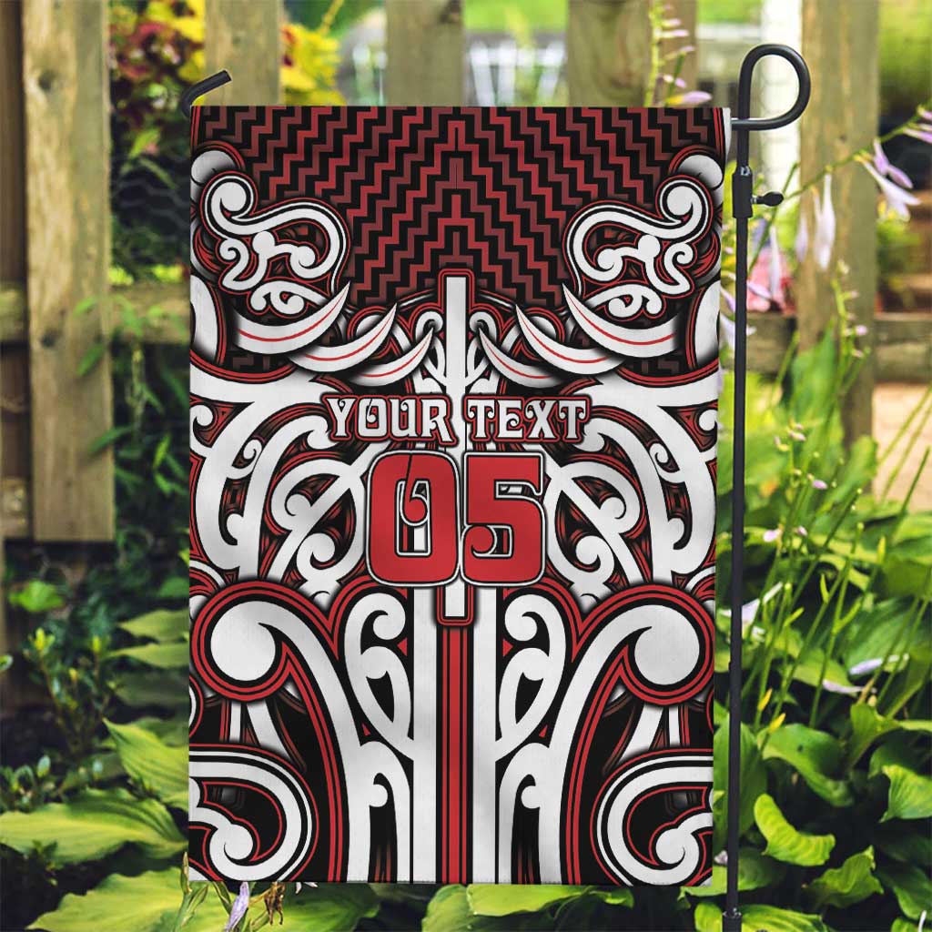 Custom Aotearoa Ngapuhi Garden Flag Maori Tribal Pattern Mix Poutama
