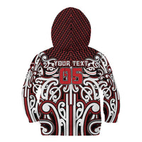 Custom Aotearoa Ngapuhi Kid Hoodie Maori Tribal Pattern Mix Poutama LT05 - Polynesian Pride