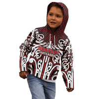 Custom Aotearoa Ngapuhi Kid Hoodie Maori Tribal Pattern Mix Poutama LT05 - Polynesian Pride
