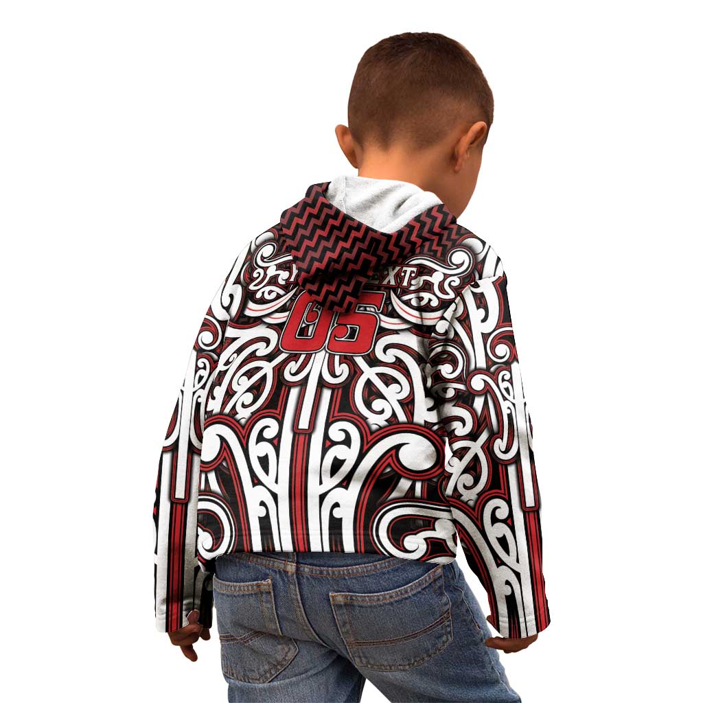 Custom Aotearoa Ngapuhi Kid Hoodie Maori Tribal Pattern Mix Poutama LT05 - Polynesian Pride