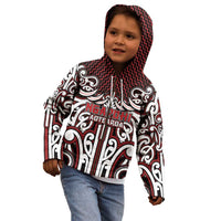 Custom Aotearoa Ngapuhi Kid Hoodie Maori Tribal Pattern Mix Poutama LT05 - Polynesian Pride