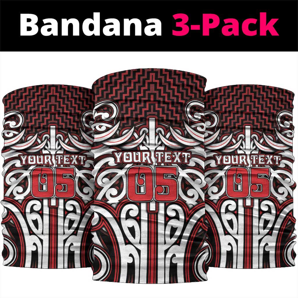 Custom Aotearoa Ngapuhi Neck Gaiter Maori Tribal Pattern Mix Poutama LT05 package One Size: 25*50cm Red - Polynesian Pride