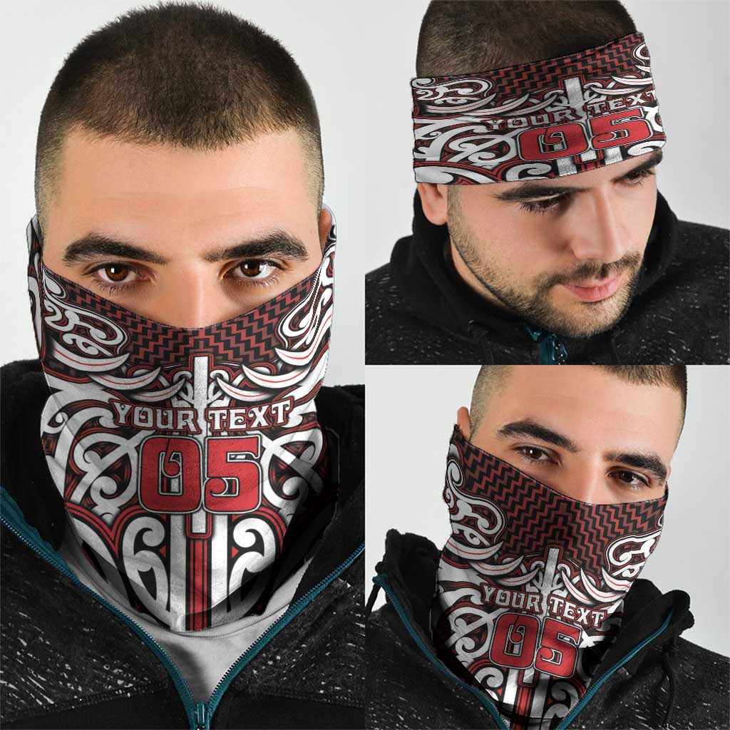 Custom Aotearoa Ngapuhi Neck Gaiter Maori Tribal Pattern Mix Poutama