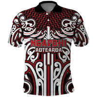 Custom Aotearoa Ngapuhi Polo Shirt Maori Tribal Pattern Mix Poutama