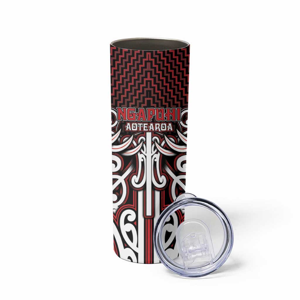 Custom Aotearoa Ngapuhi Skinny Tumbler Maori Tribal Pattern Mix Poutama LT05 - Polynesian Pride