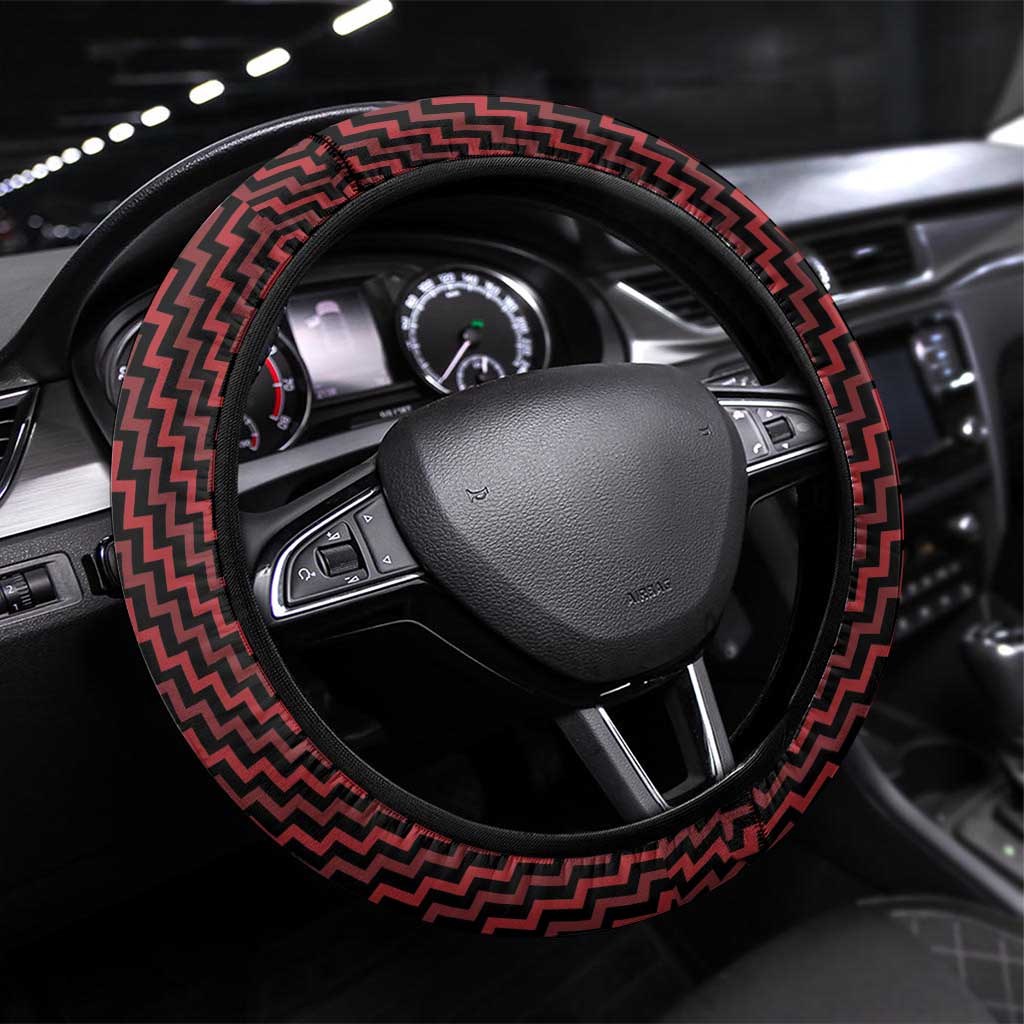 Aotearoa Ngapuhi Steering Wheel Cover Maori Tribal Pattern Mix Poutama